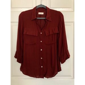 Bella Dahl Rust Lightweight Button Down (XS)